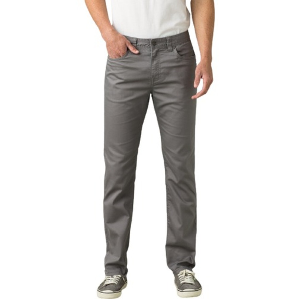 PRANA BRIDGER JEAN SLIM FIT STRAIGHT LEG PANTS Men's Size 42 X 32 GRAVEL GREY